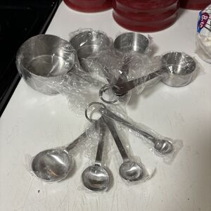 WW Weight Watchers Stainless Measuring Cups and Spoons 8 Pc Portion Control New